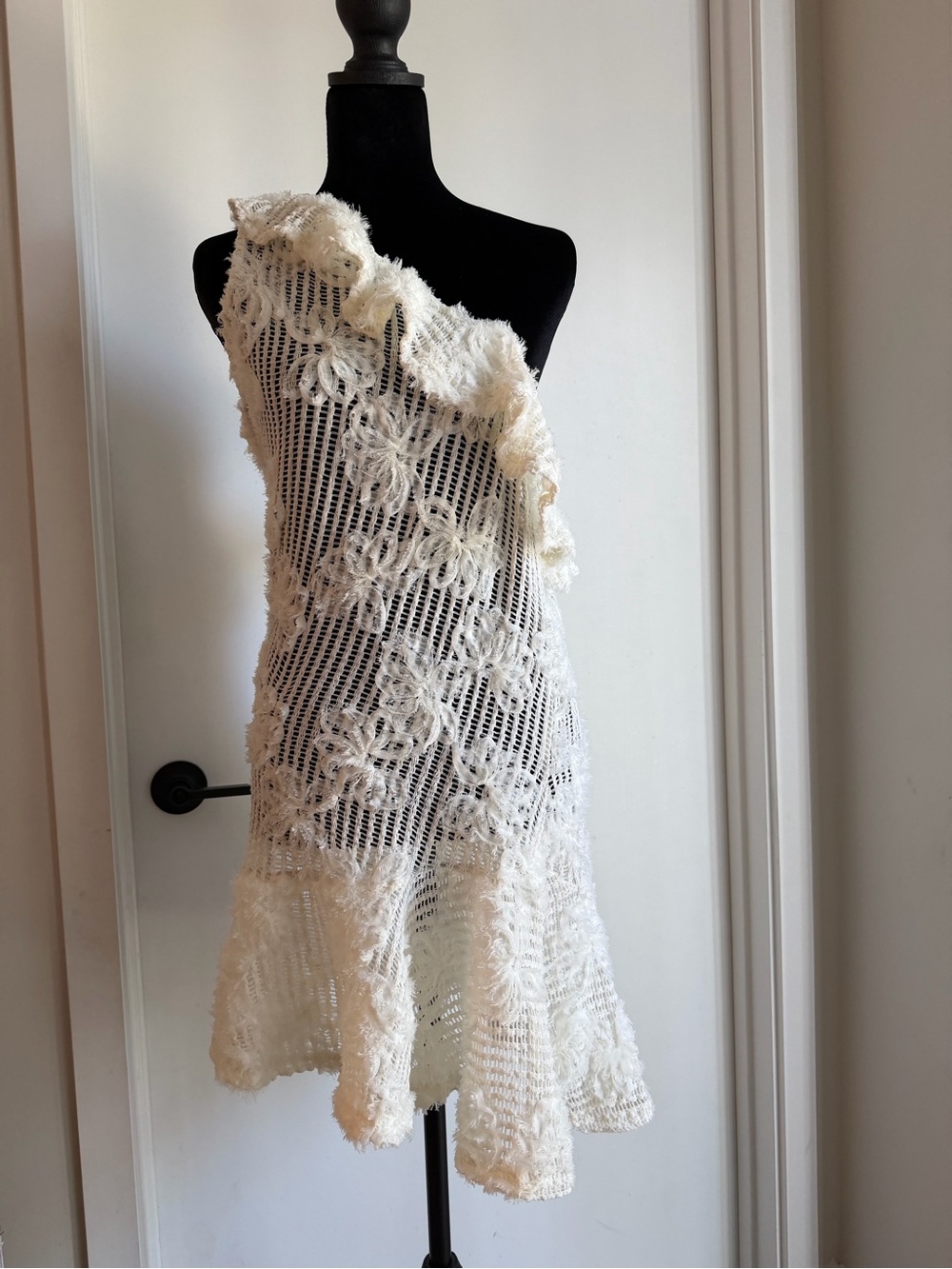 Handcrafted Cream Crochet Dress Cover-Up